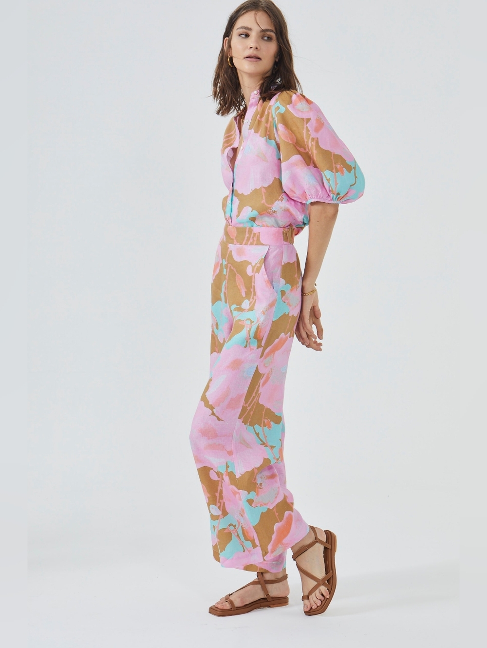 Lanhtropy Ocean Linen Pants Aquarela - Picture 2 of 7